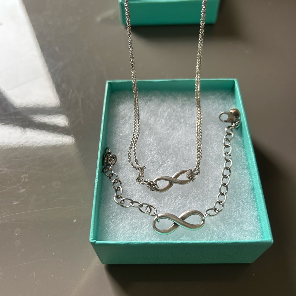 Tiffany & Co infinity bracelet and necklace